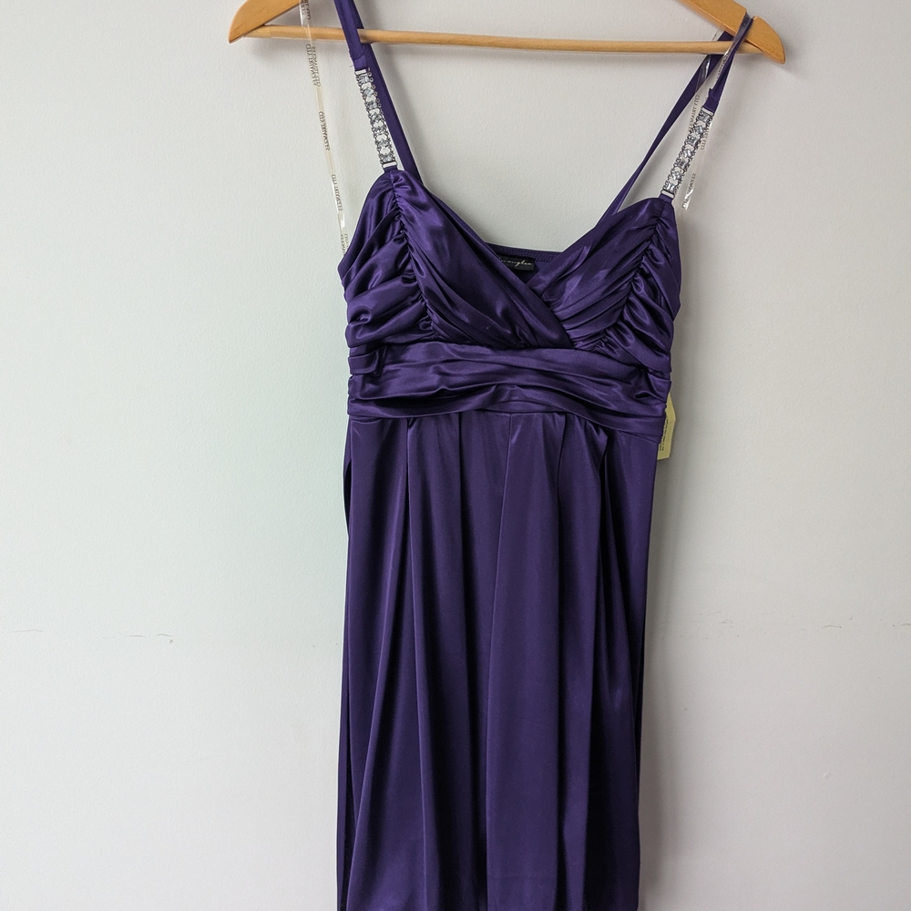 City Triangles Deep Purple Dress W Bubble Hem